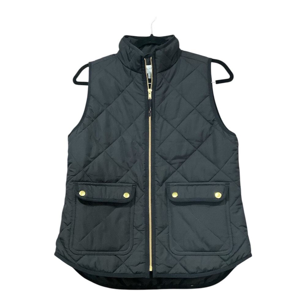 J. Crew Quilted Vest Women Small Black NWT